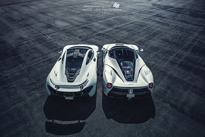 45-white-mclaren-p1-ferrari-laferrari-rear-angle