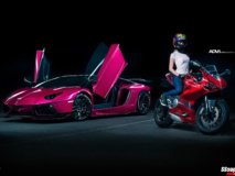 Metallic Pink Lamborghini Aventador and Chrome Red Ducati author thumbnail