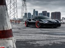 Nero Ferrari 488 Sits on Black and Red Wheels related thumbnail
