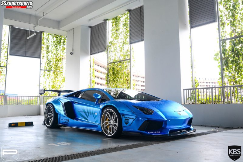 3-chrome-blue-liberty-walk-lamborghini-aventador-pur-wheels-front-side-view