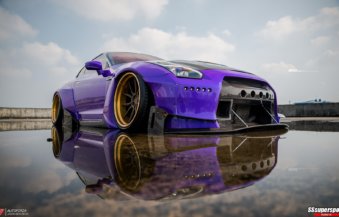 This Pandem Rocketbunny Nissan GT-R is fire; a purple fire! category thumbnail