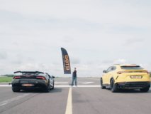 Lamborghini Urus vs Huracan is a predictable but still fun to watch drag race related thumbnail